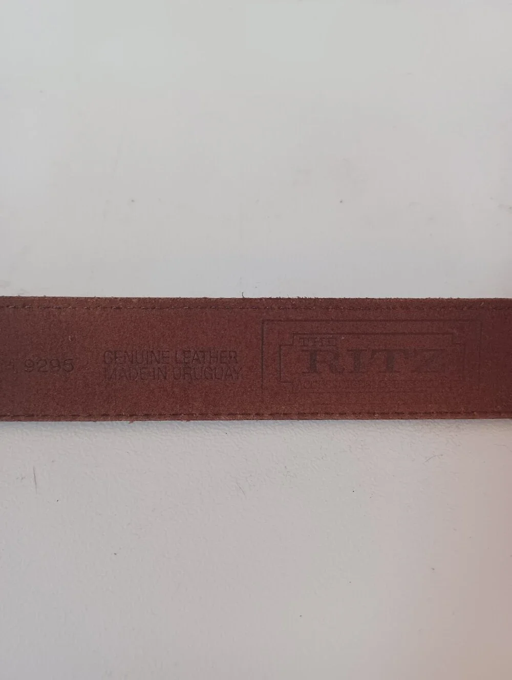 Vtg The Ritz Genuine Leather Belt Brown Brass Loop Cross Stitch Size 29 Boho 90s
